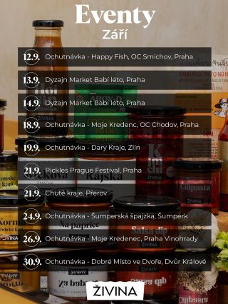 Září s Živinou = zážitky, jídlo a dobrá nálada! Mrkněte, kde nás v září potkáte 👆 Stavte se za námi na něco dobrého,...