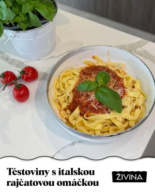 🍝 Těstoviny s rajčatovou omáčkou Živina Jednoduchá italská klasika, kterou zvládnete do 20 minut. 🤩🌱 🛒 Suroviny: 1×...
