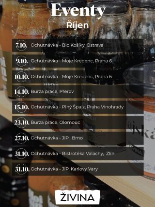 Říjen bude nabitý – tady všude se uvidíme! 🌱 #zivina #eventy #zivinanacestach #ochutnejtezivinu